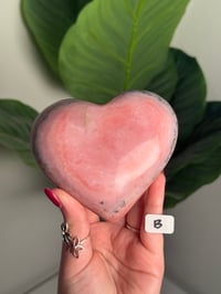 Image 3 of XL PINK STRAWBERRY OPAL HEARTS -PERU-