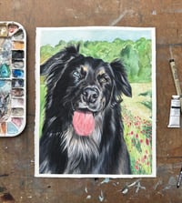 Custom gouache pet portrait