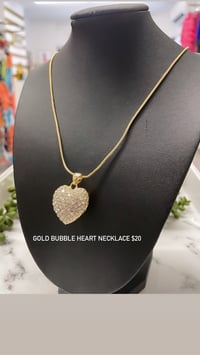 Gold bubble heart necklace 