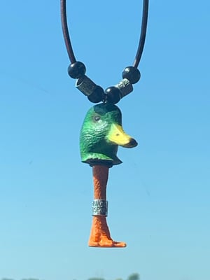 Image of Mallard Head with Leg Bands Rearview Mirror Hang