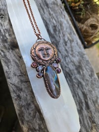 Image 2 of Electroformed sunflower moon necklace 02