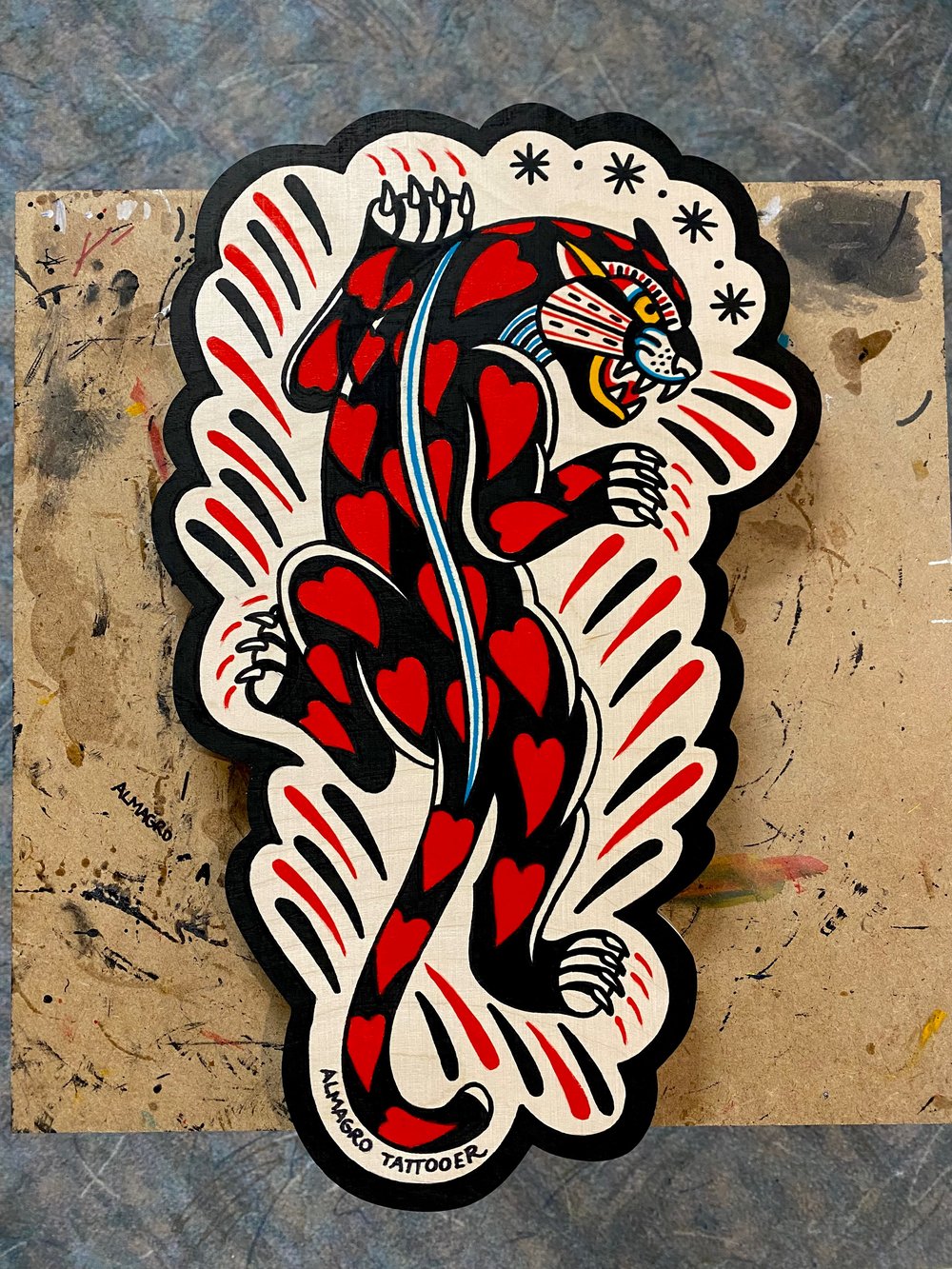 Panther Love You / Acrylic on Wood