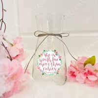 Hand Lettered Christian Proverbs 31:10 Glass Vase Plant Pot 