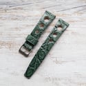 20mm Vintage Style Crocodile Strap In Green