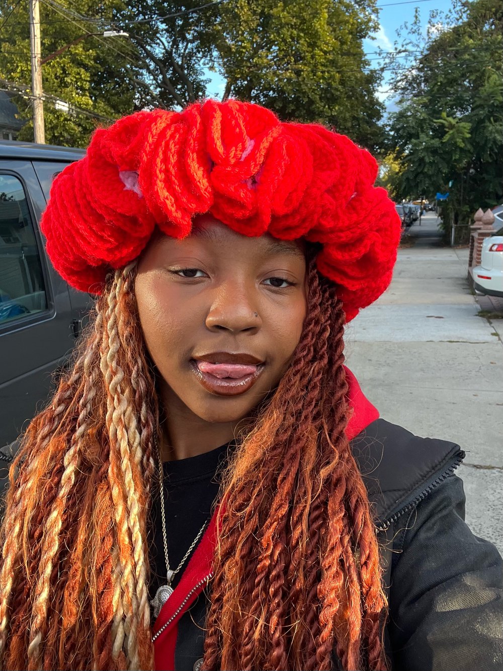 Image of Trini 2 Di Bone Crochet Ruffle Hat