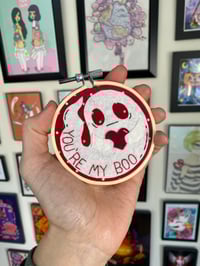 Image 2 of Vday Ghosts- 3 inch embroidery hoops 