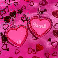 Image 5 of Trash Heart Valentines Earrings
