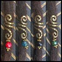 Image 3 of Spiral dread beads with glass bead charm 