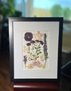 Pansy, Veronica, Hydrangea & Chyrsanthemum Wildflowers In 8" X 10" Frame (Item# 2023028)