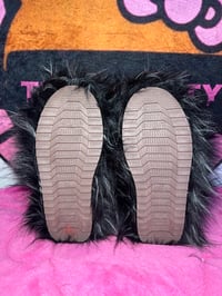 Image 5 of Black White Faux Fur Emo Scene Alt Baddie Y2K Boots