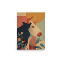 Image 4 of Bull Folk Art Print