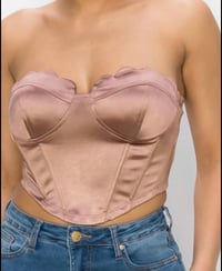 Image 1 of Scallop Edge Zip-up Top