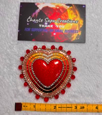 Image 8 of Hand Polished Dark Red Heart Beaded Popsocket 