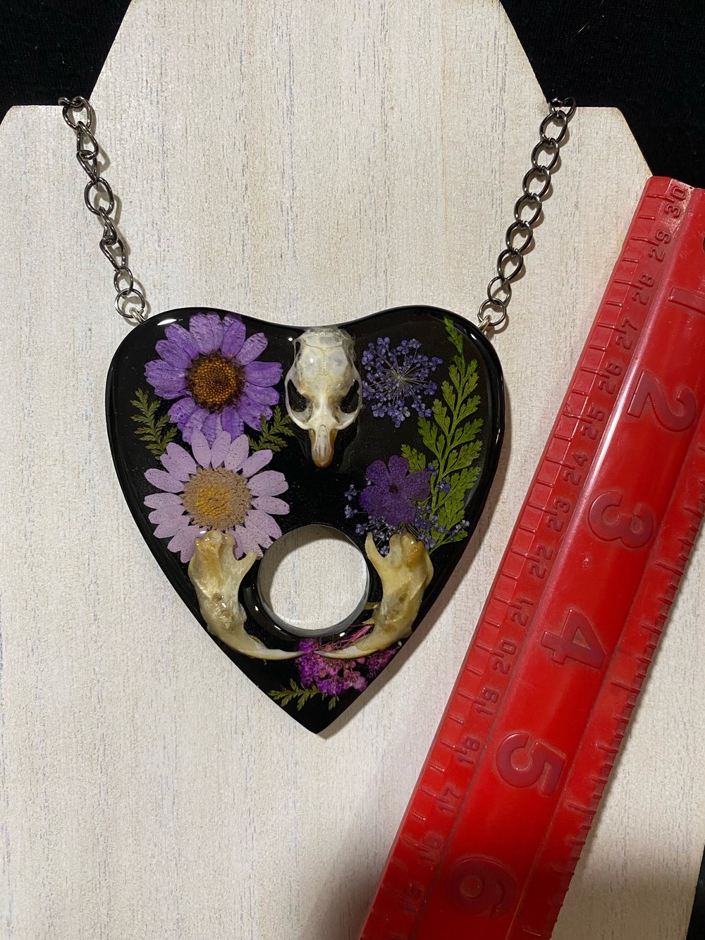 Skull and Jawbone Planchette Pendant