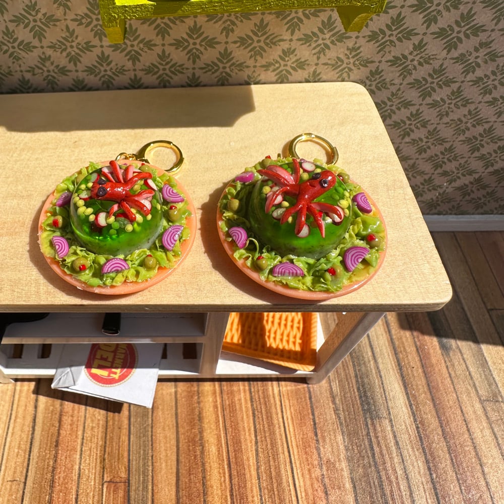 Image of Hotdogtopus Over Mixed Veggies Earrings