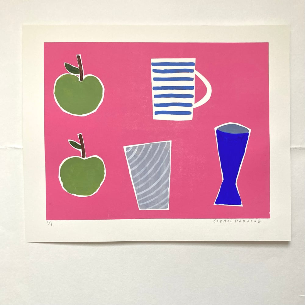 Image of Still Life on Pink handfinished print