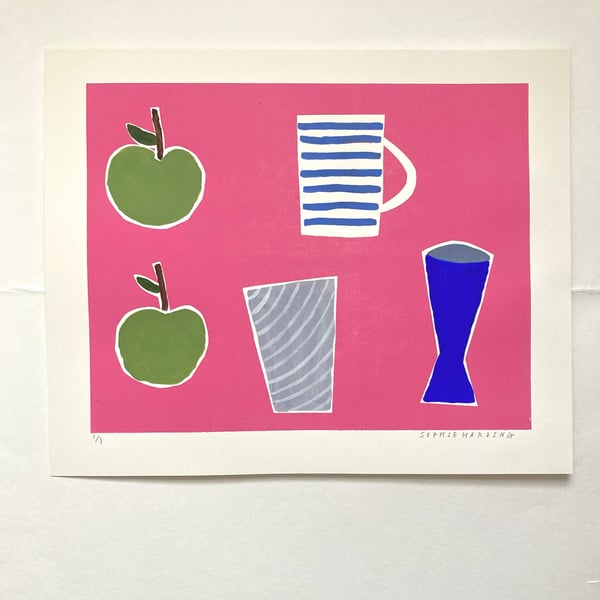 Image of Still Life on Pink handfinished print
