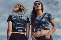 Image 2 of XENA ocean Velvet triangle & XENA black straps 