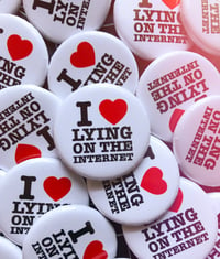 Image 1 of I ❤️ LYING Button