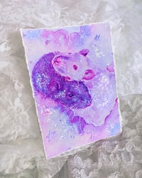 Image 2 of ‘Dreamy Rats’ Embellished Art Print 