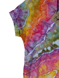Image 6 of S 100% Cotton Short T-Shirt Dress with Pockets in Euphoria Geode Ice Dye