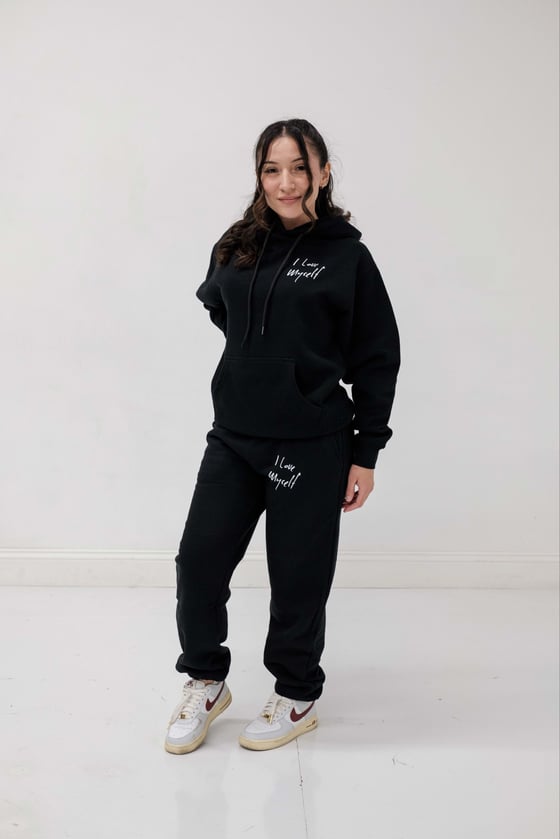 Image of Black Heavyweight ILoveMyself sweatsuit