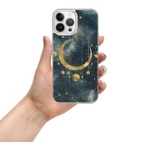 Image 20 of Blue and Gold Celestial Moons Design Clear Case for iPhone®