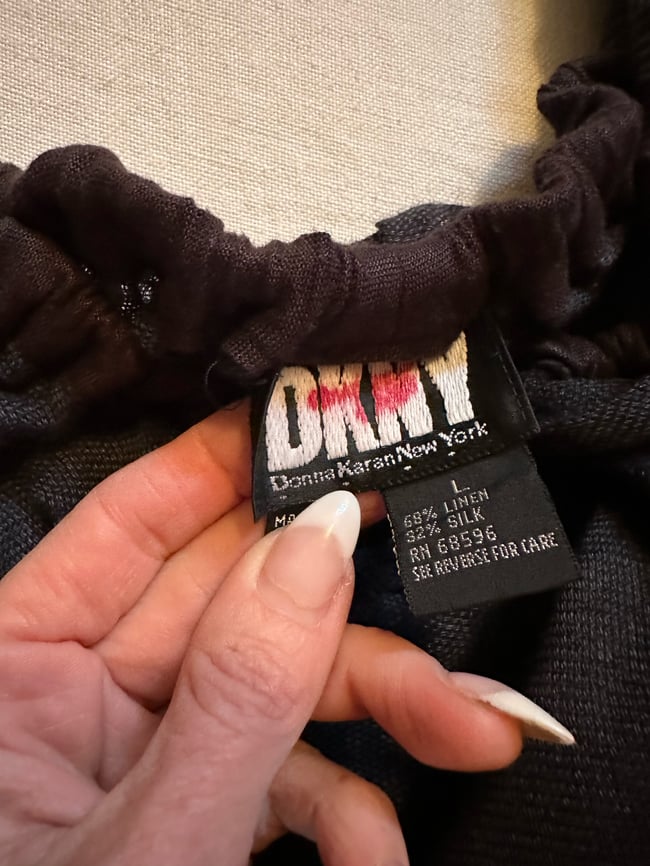 80s Donna Karan DKNY silk and linen maxi skirt