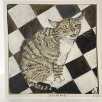 Image 1 of Small square art print -Tabby cat Mymble (custom name available) 