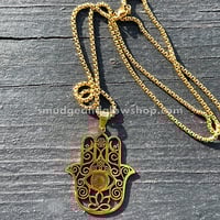 Image 4 of NEW* Flower Of Life Hamsa Necklace