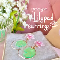 Image 1 of Lotus and Lily Pad Earrings