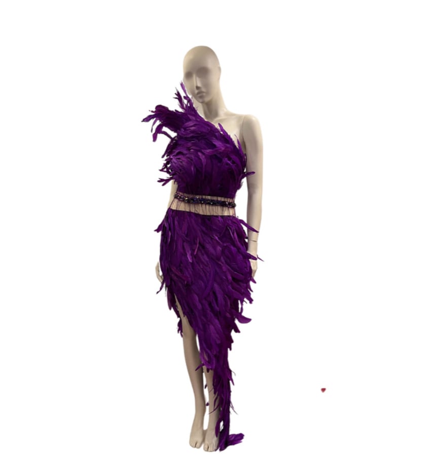 Image of  INDIGO Couture Feather Gown