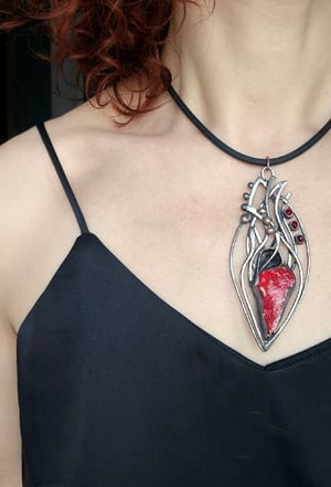Fiery heart pendant 