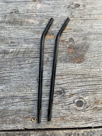Image 3 of Black & White Glass Bent Straw Set 