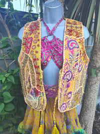Image 1 of Mykonos Jewelled Waistcoat -Yellow pink  6-8 uk 