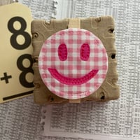 Image 3 of “Pink Smiley” Quilted Planner Clip OR Clothes Pin Clip
