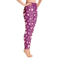 Image 3 of PINK HEARTS YOGA LEGGINGS 