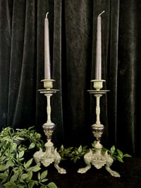 Image 7 of Paire de bougeoirs de style Empire. En cuivre, bronze et ébonite. Fin XIXEME!