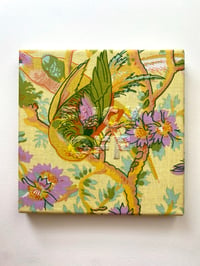 Image 1 of Original Secret Word Embroidery Artwork - “F*** OFF” (Yellow 70s Floral)