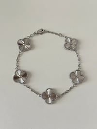 Image 4 of Gold and Silver Clover Bracelet 5 Motifs Alhambra Clover Bracelet High Quality Stainless Steel