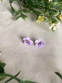 Image 1 of Pansy studs (bright purple)”💜