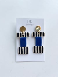 Paire de boucles d'oreilles céramique TOTEMA bleu