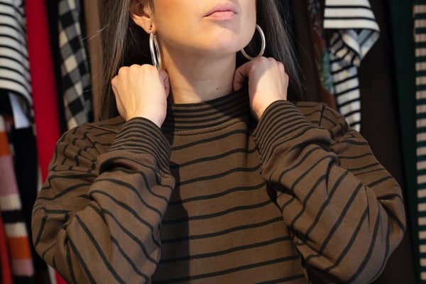 Image of Felpa marrone righe