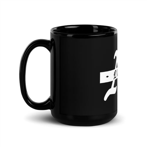 Image of Lower AZ Logo White Black Glossy Mug