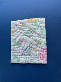 Image 2 of Yellow Chicken Scratch - small hand sewn quilt 