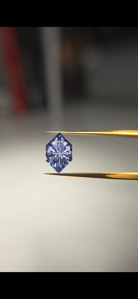 Image of Blue Periwinkle Sapphire — Dutch Marquise Fantasy Cut