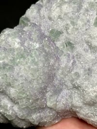 Image 9 of Green & Purple Cubic Fluorite With Druzy White Quartz Specimen #2400