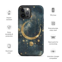 Image 17 of Blue and Gold Celestial Moons Design Tough Case for iPhone®