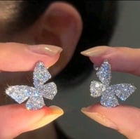 Rhinestone Butterfly Ear rings