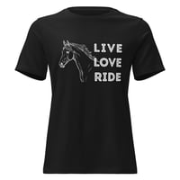 Image 3 of Women's Relaxed T-Shirt, Live Love Ride Western Horse Shirt Unisex-Equestrian Graphic Tee